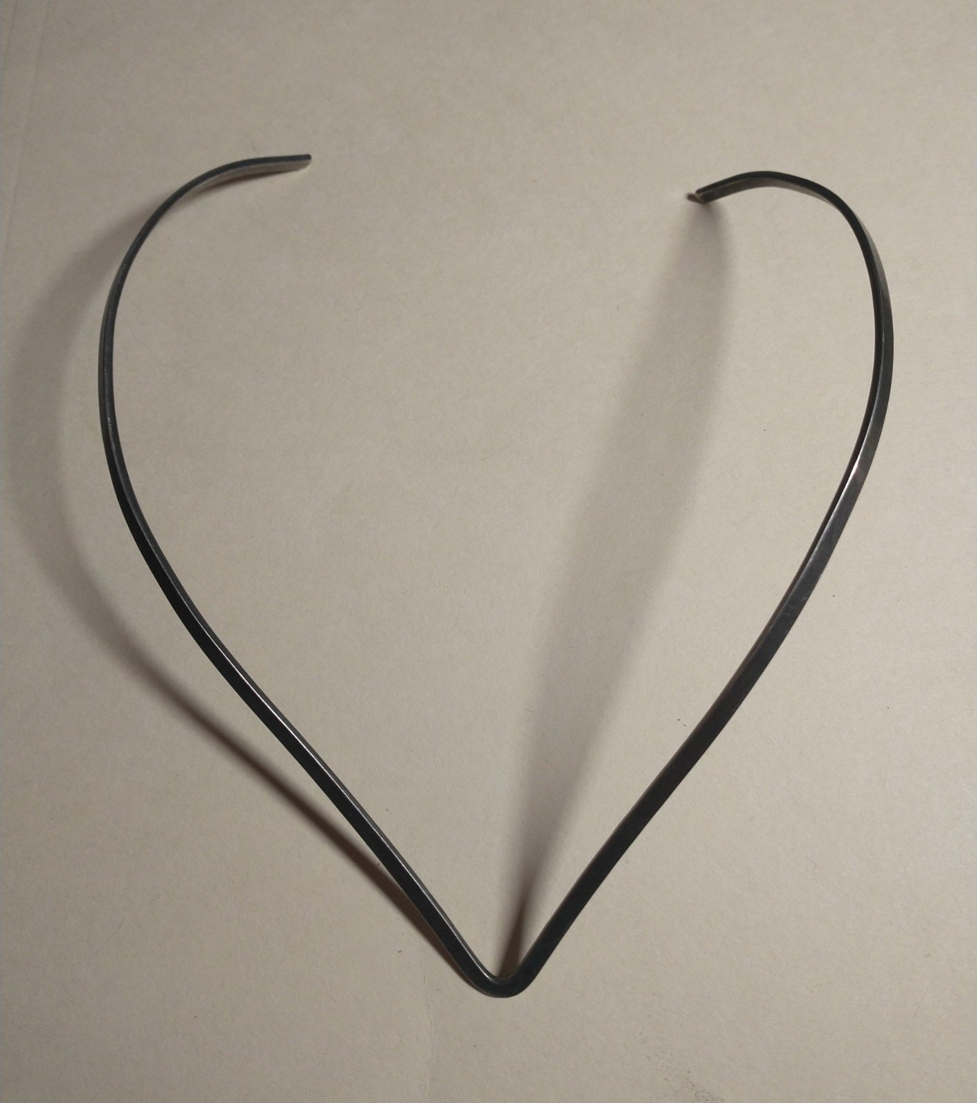 Vintage 1970's Sterling Silver V Neck Choker Necklace