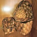 Baskets Hear Shaped Set of 4 Natural Rush Wicker Weaved