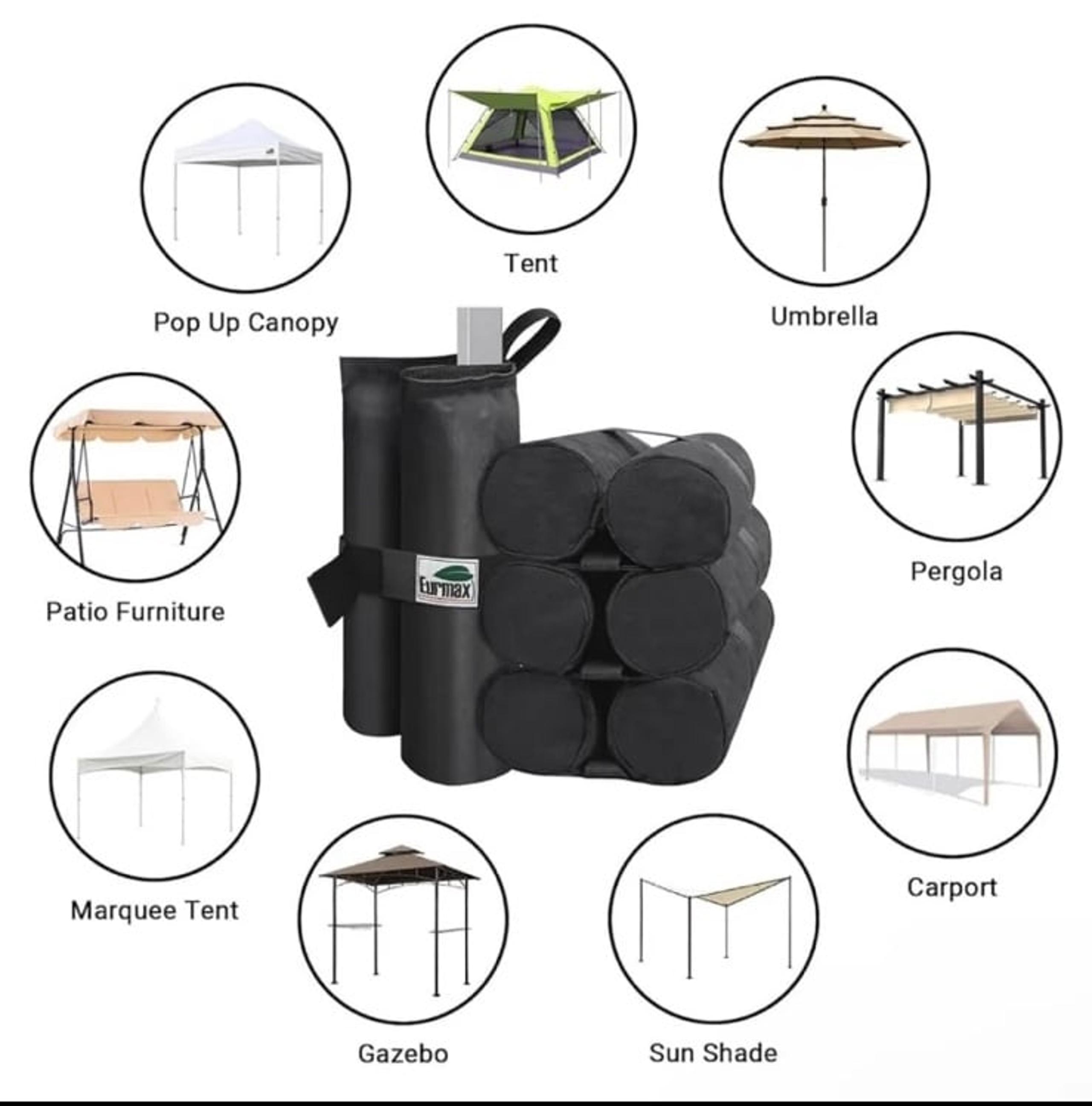 Tent CarPort SunShade Gazebo Furniture Canopy Leg Weight Bags! Chocolate Brown!