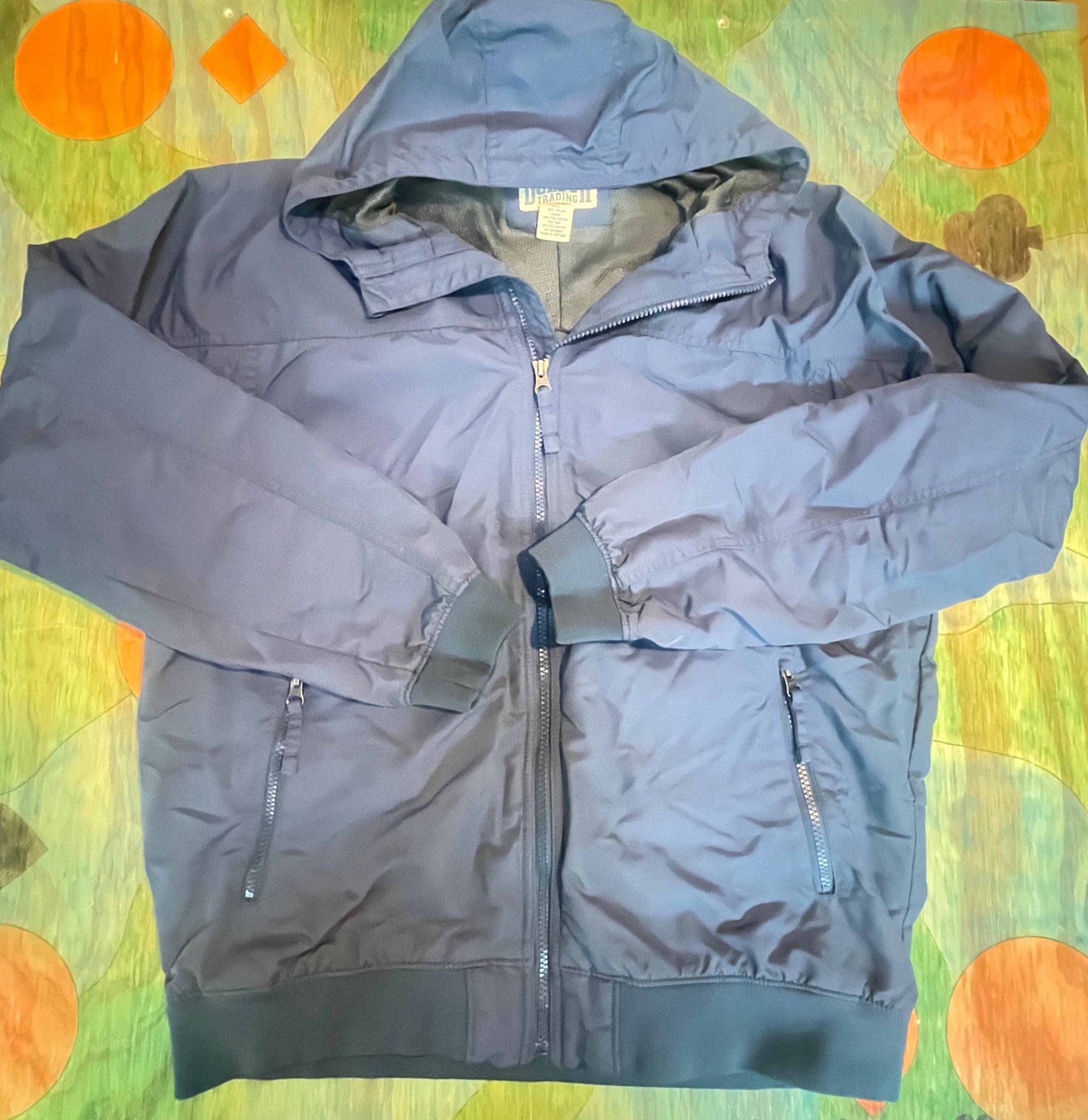 Duluth Trading Co Jacket Blue Mens Sz Medium Full Zip Pockets Hooded. Please che