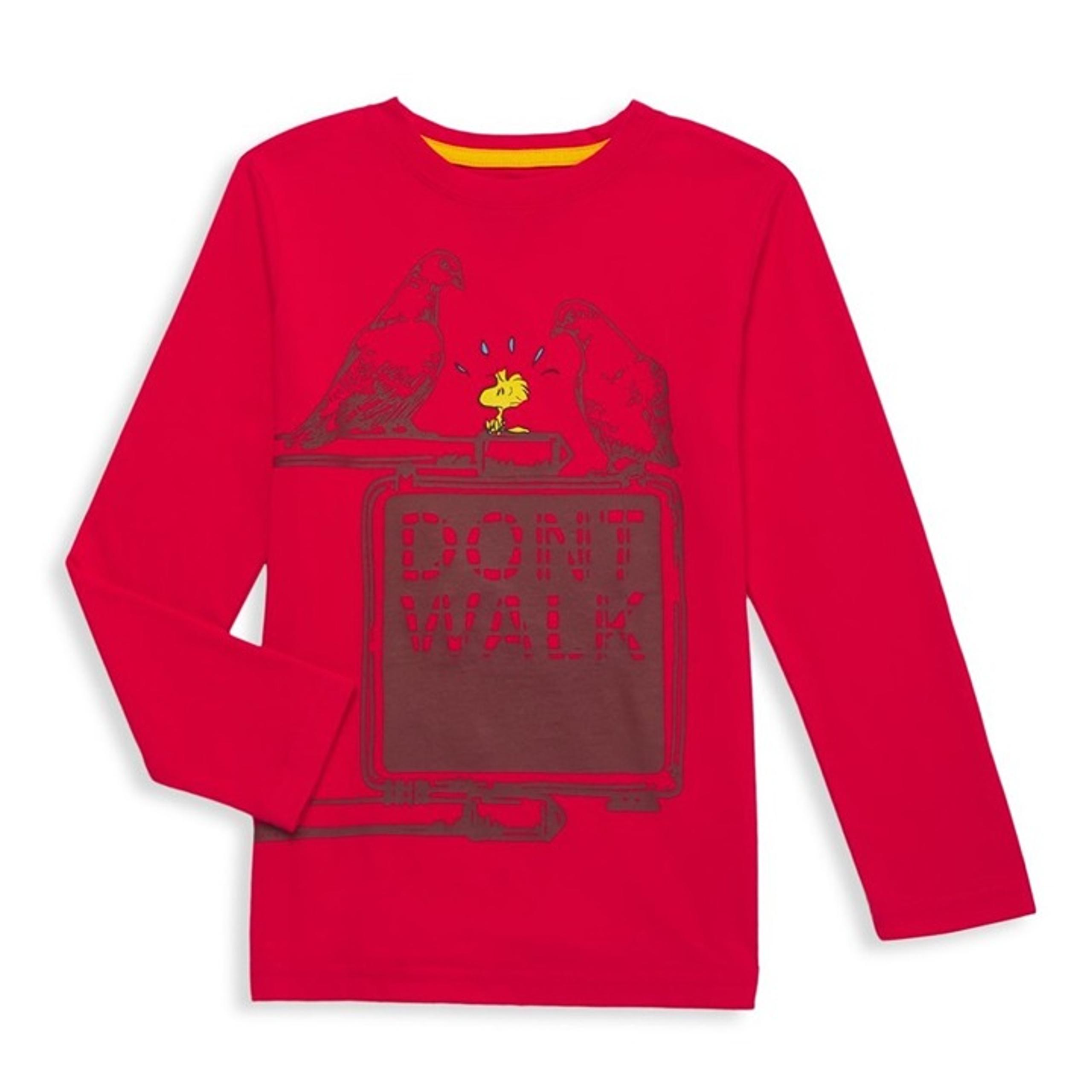 Peanuts By Appaman Kids Long-Sleeve Red T-Shirt With Woodstock & Pigeons Graphic