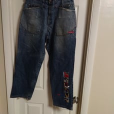Vintage Y2K Hip Hop Skater baggy Fat Albert Platinum Fubu jeans mens siz 38 x 34