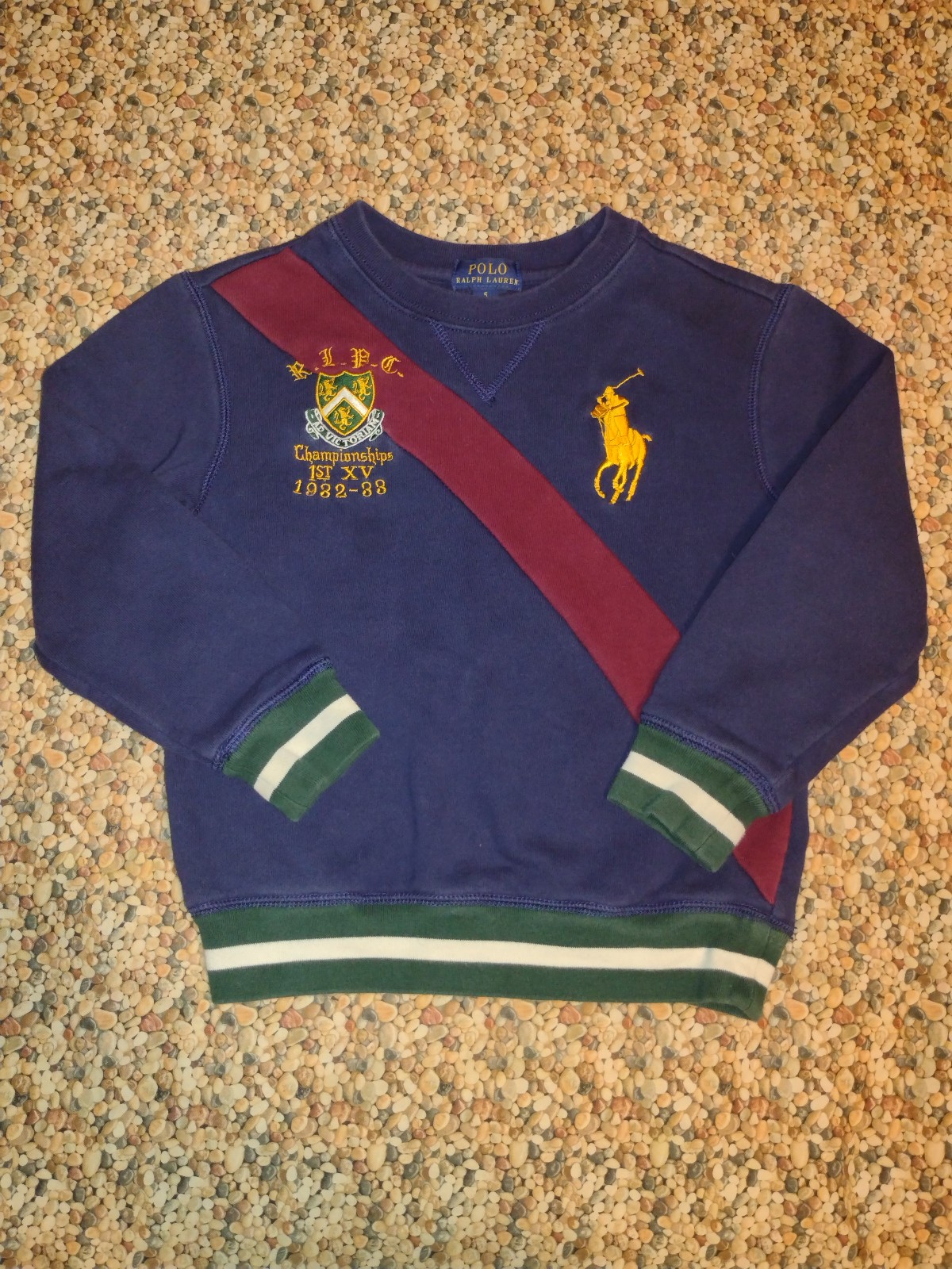 POLO RALPH LAUREN BIG PONY LOGO PULLOVER SWEATER. BOYS SIZE: ( 5 )