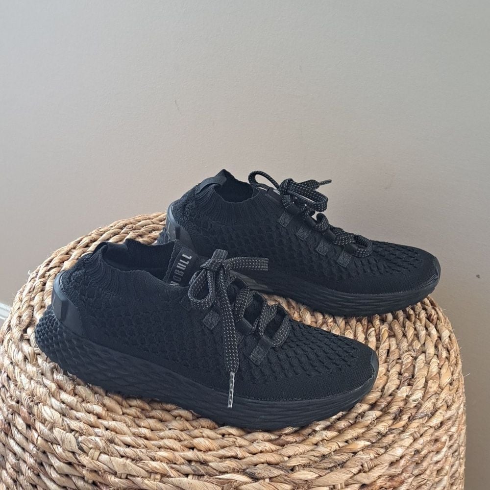 NWOT NOBULL Unisex All Day Black Knit Athletic/Training Sneakers Size M 6/W 7.5