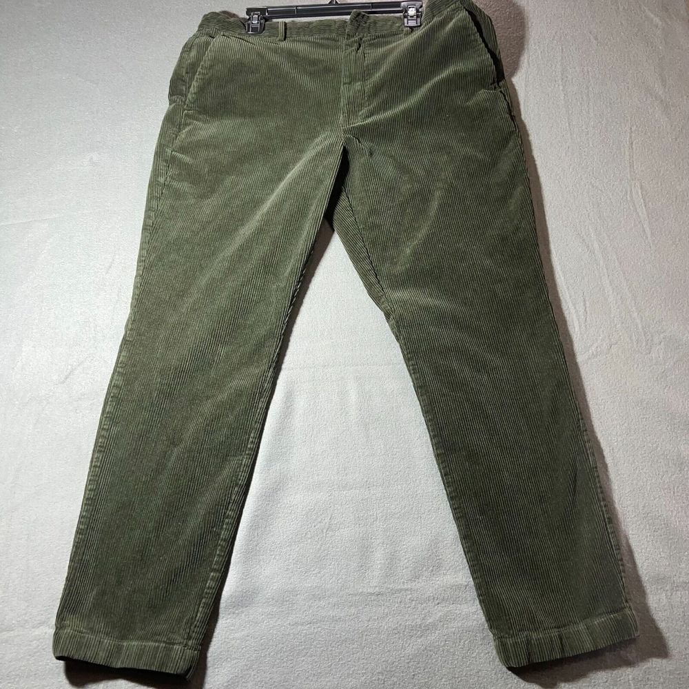 Brooks Brothers Clark Chino Pants Mens Size W38 L32 Green Corduroy Straight Leg