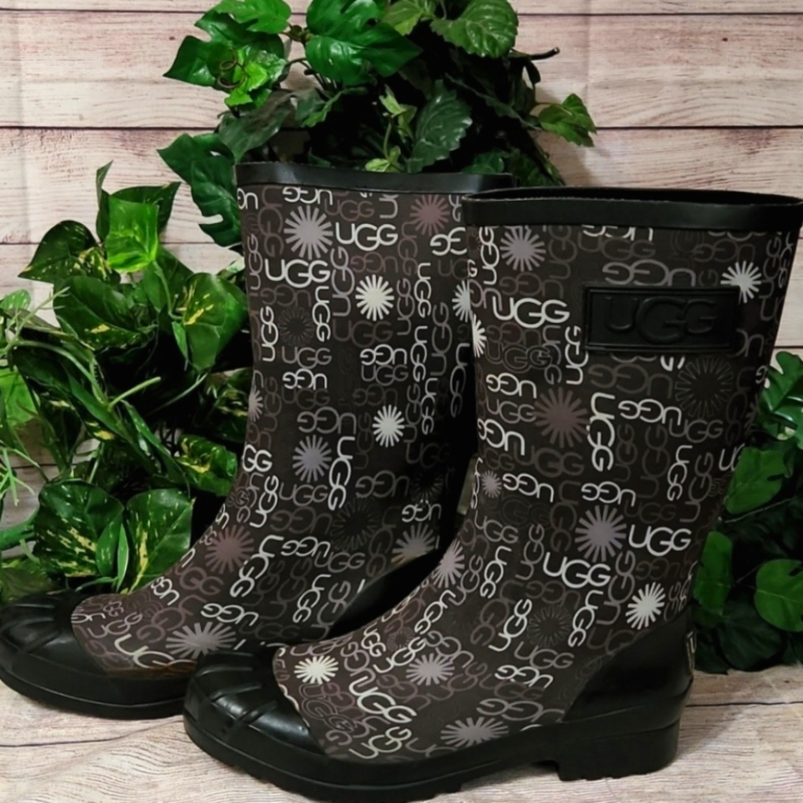 UGG Multi Logo Rain Boots 8