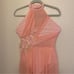 Iefiel Dance costume lyrical leotard dress mesh pink drape rhinestone adult S