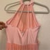 Iefiel Dance costume lyrical leotard dress mesh pink drape rhinestone adult S