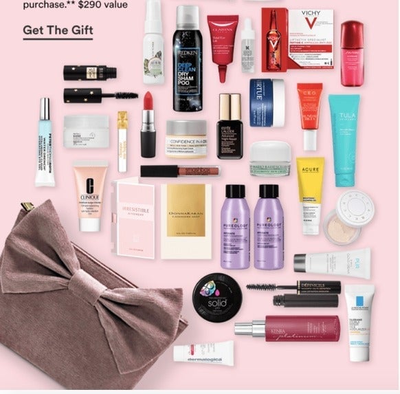 NEW! 33 Piece Beauty Bag SAMPLER TRIAL COLLECTION INCL. MAC, PUR + GIFT!