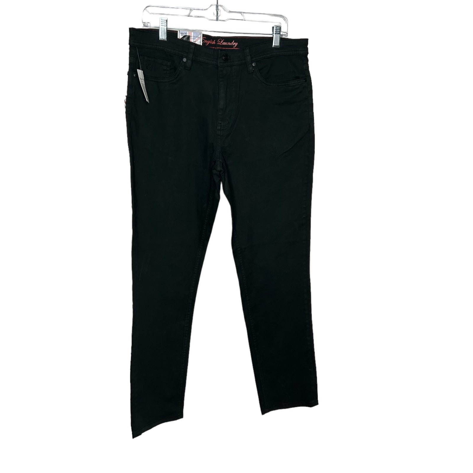 NWT English Laundry Men's Arrogant Straight Leg Black Pants 34x32 BNWT.