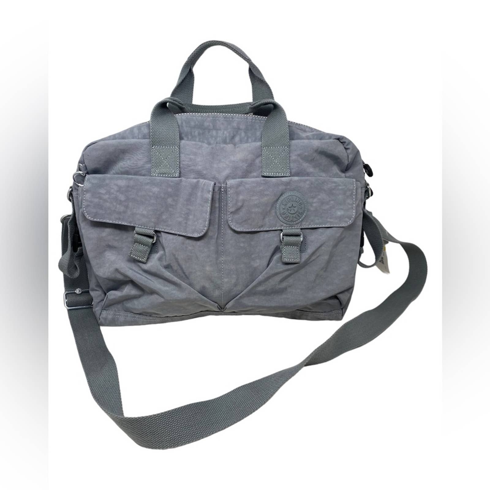 Kipling gray nylon diaper bag