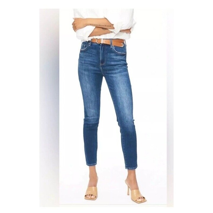 Pistola Anthropologie Aline High-Rise Skinny Crop Jeans Wave Blue Size 27