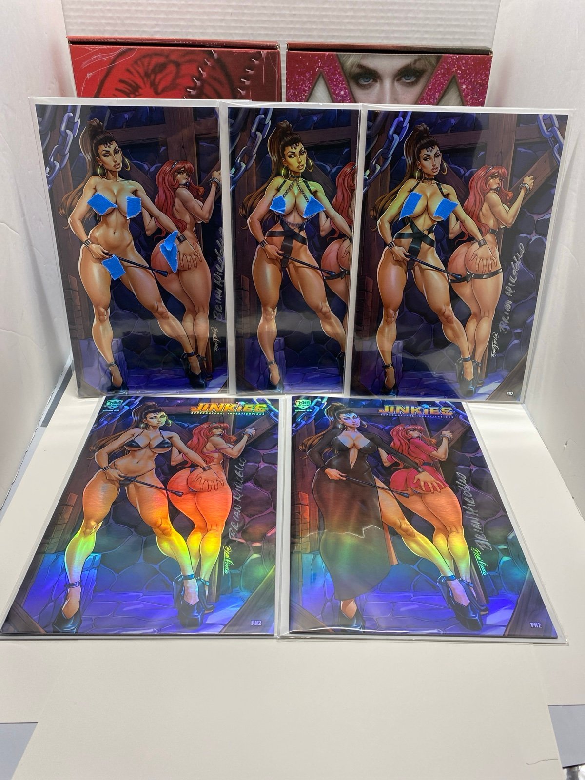 JINKIES #2 Spank Daphne Chained Signed By Brian Miroglio Black Ops PH2 Foil Set