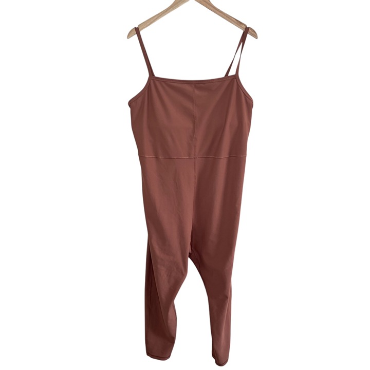 Old Navy Womens Active PowerSoft go Dry Taupe Brown Jumpsuit Plus Size 2X