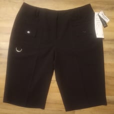 NWT Larry Levine Skimmer Shorts Sz 14, Black, Stretch