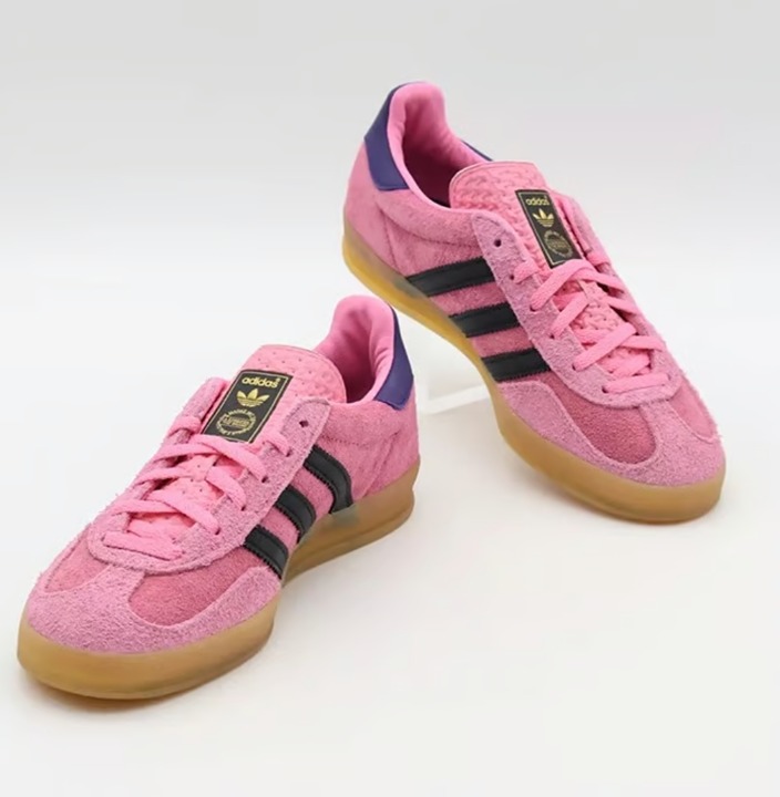 Adidas Gazelle Women's Pink Black Purple Glow Sneaker Gum EU=39