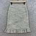 Rebecca Taylor NWT Tweed Ruffle Pencil Skirt Size 8 Gray Blue Preppy Career