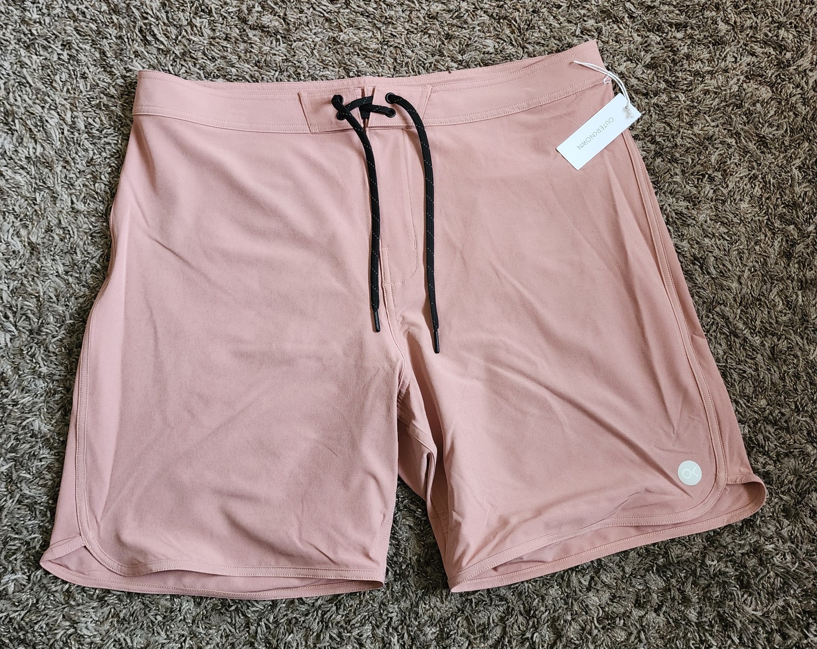 NWT Outerknown Dusty Pink All Time Scallop Swim Trunks Men's 36