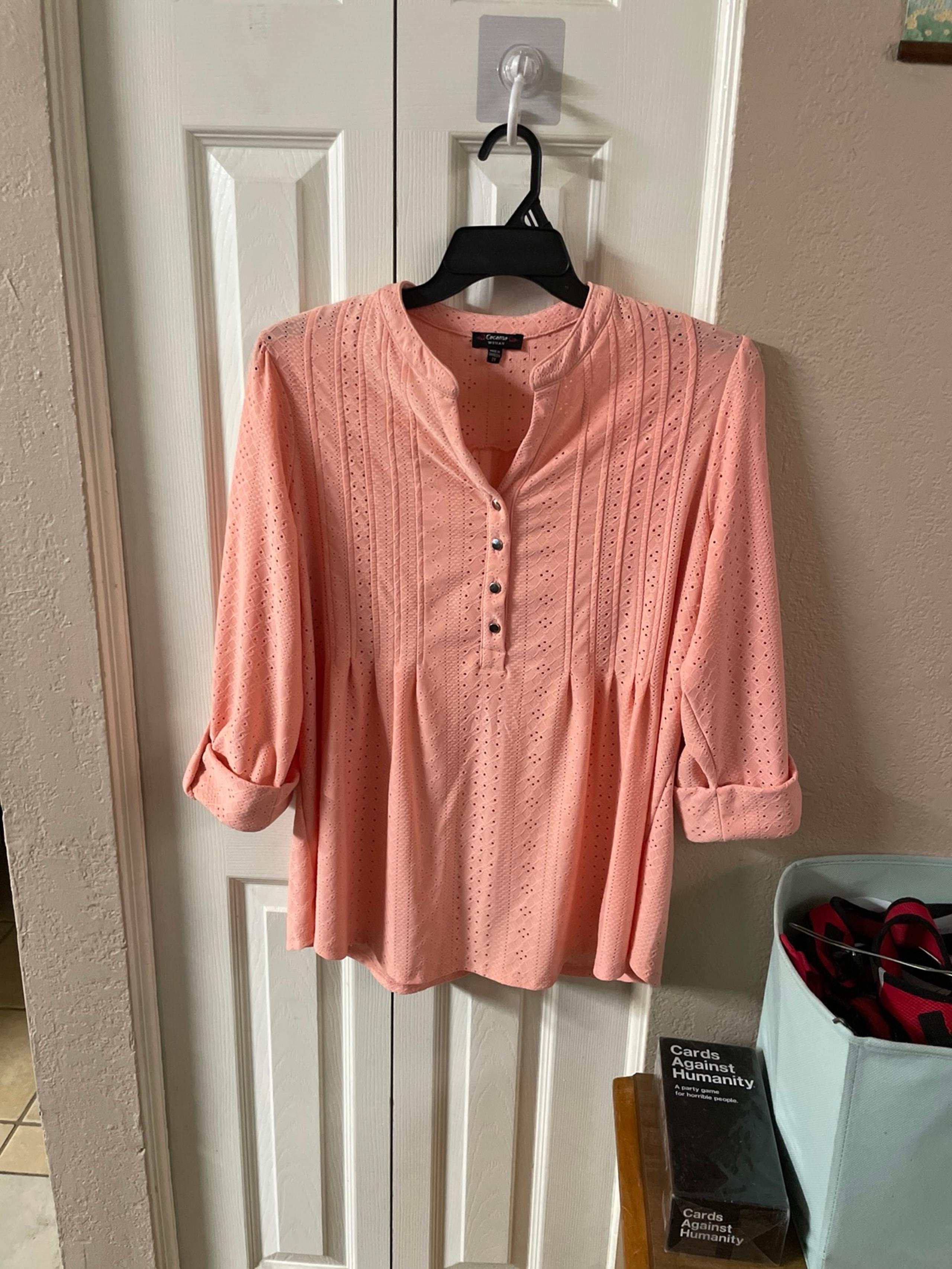 Peach 3 Quarter Sleeve Blouse