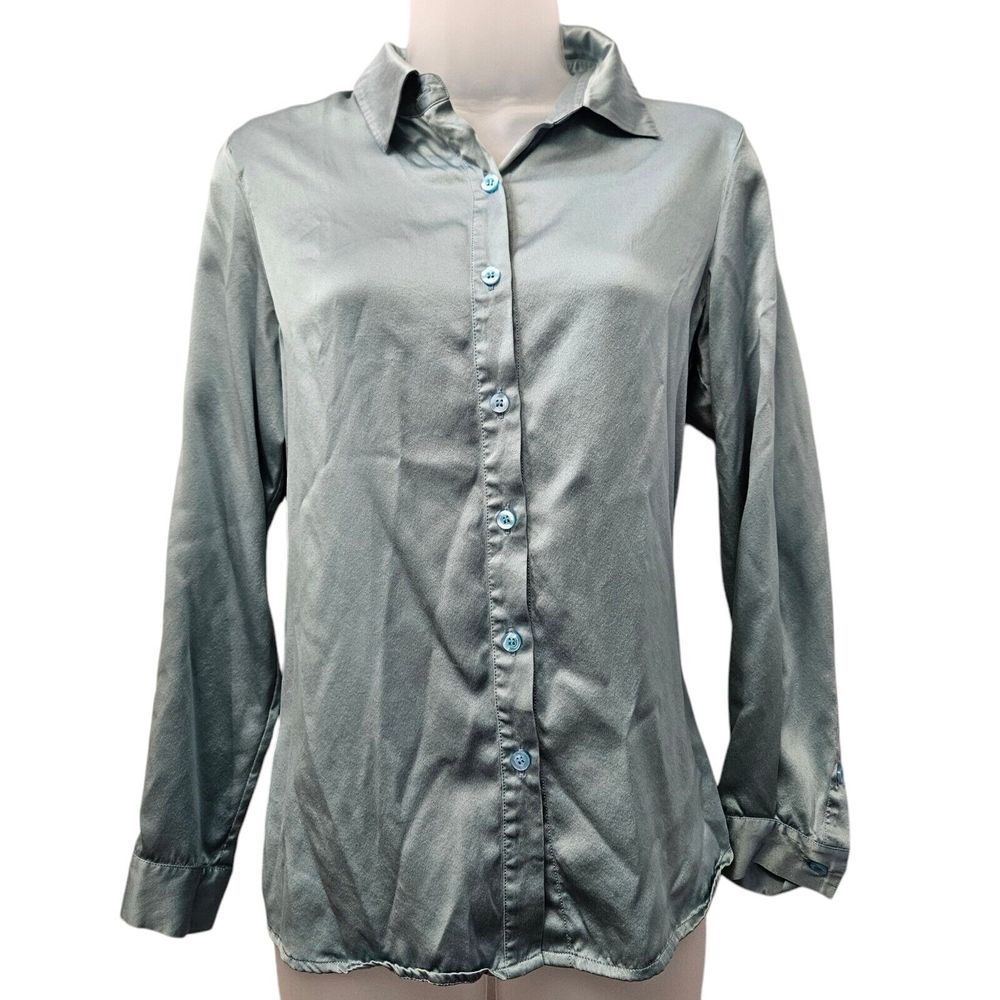 Slipintosoft Top Womens S Mulberry Silk Long Sleeve Blouse Button Luxury Career