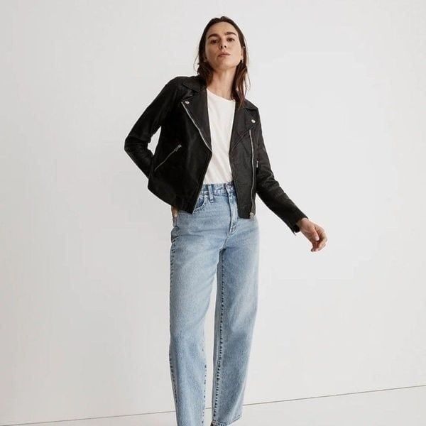 Madewell The Washed Leather Motorcycle Jacket
