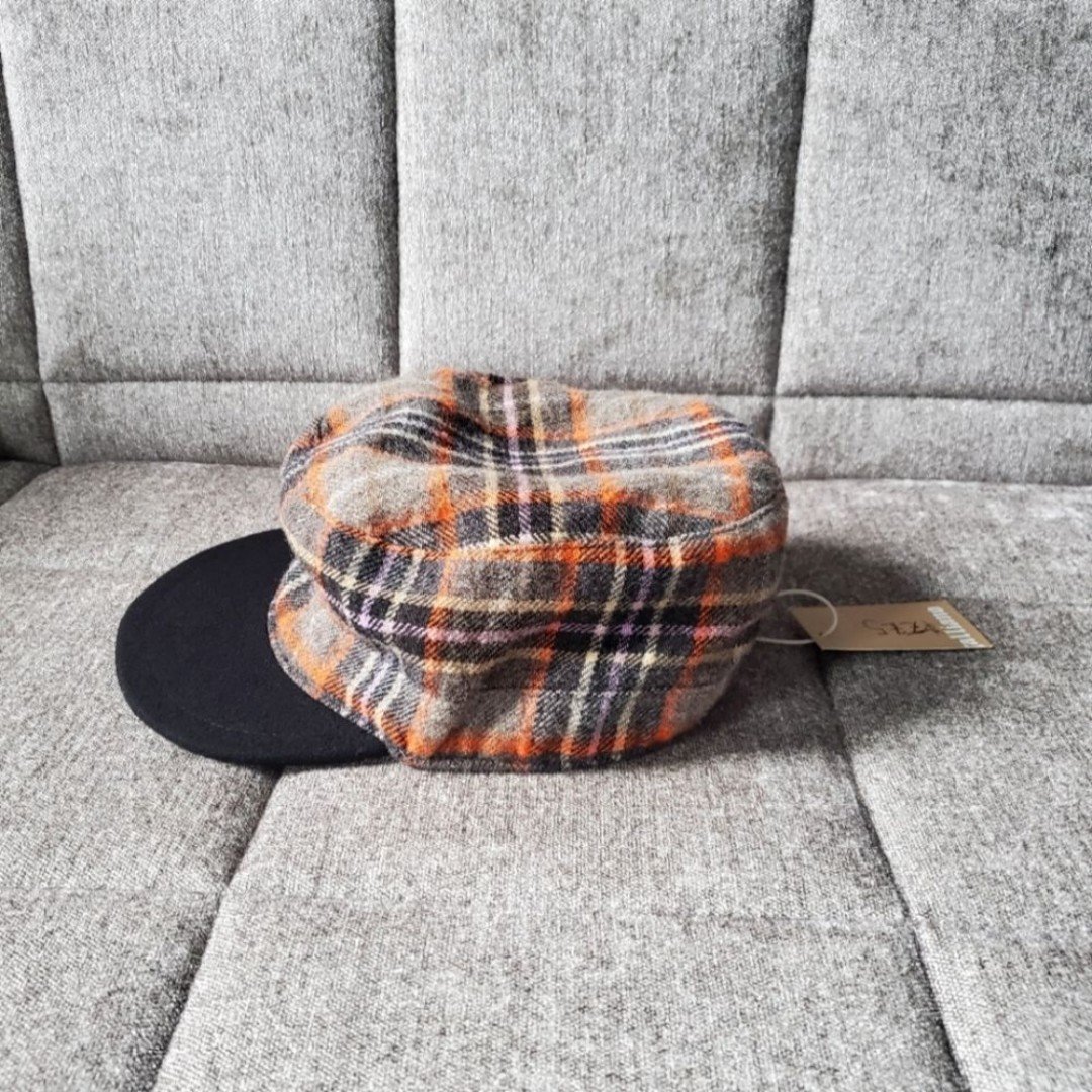 Galliano Wool Newsboy Plaid Cap size L