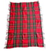 Vtg Moffat Weavers Wool Red Plaid Throw Lap Blanket Scotland Fringe 35” X 52”