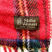 Vtg Moffat Weavers Wool Red Plaid Throw Lap Blanket Scotland Fringe 35” X 52”