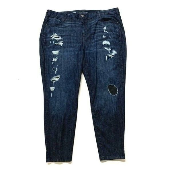 Lane Bryant Jeans Womens Plus Size 28 Skinny Mid Rise Distressed Denim NWT
