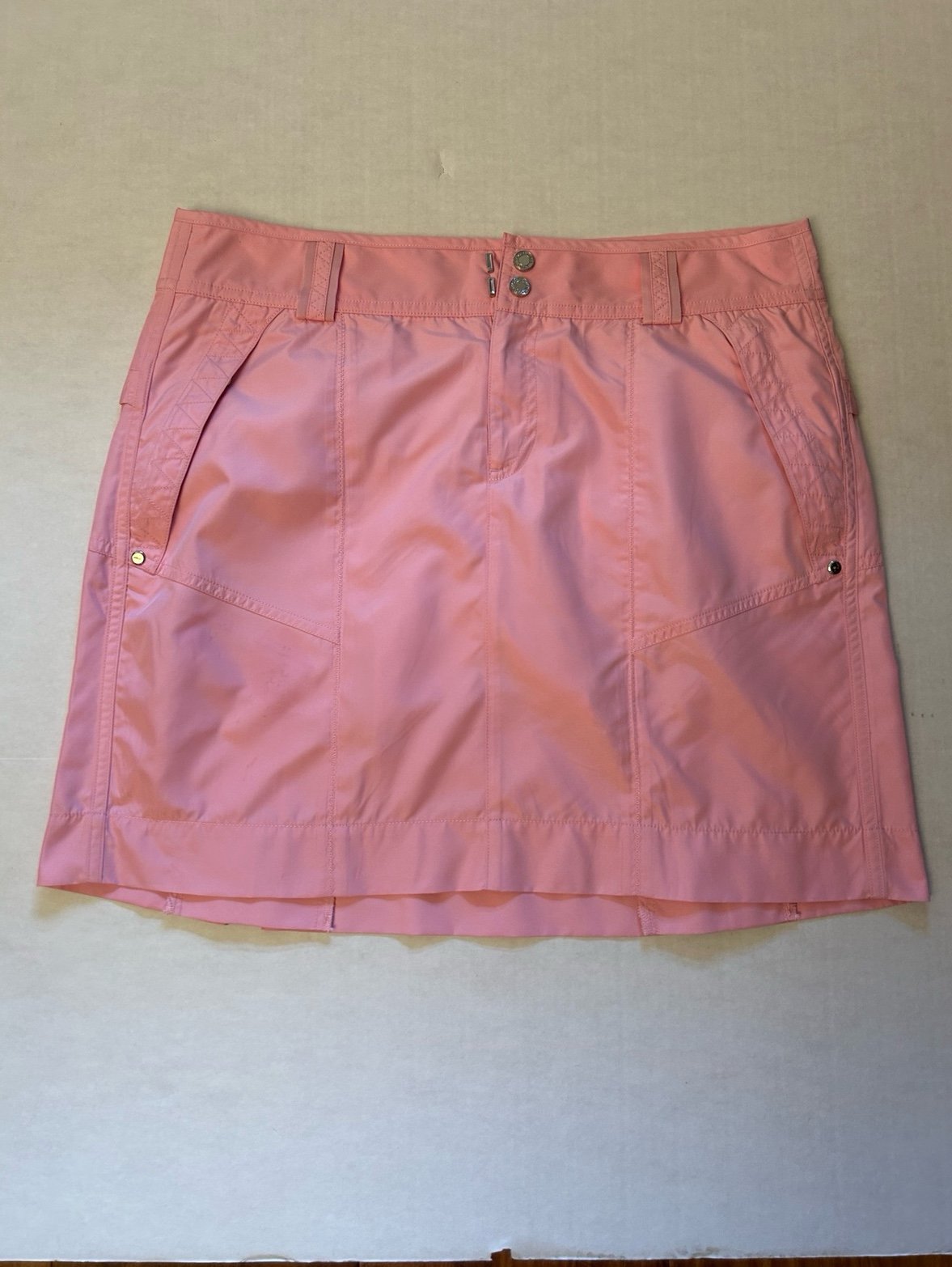Ralph Lauren Golf pink skort lined w/pink shorts w/font zip pockets Sz-8 C13