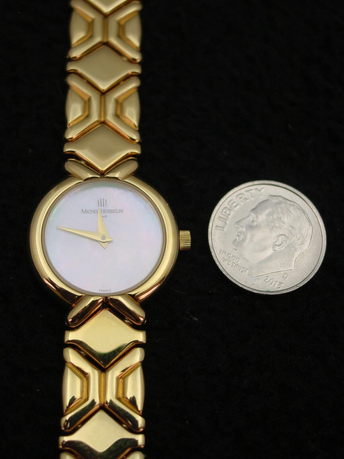 Wristwatch, Lady's, French Michel Herbelin Ladies Watch Gold Plate Sapphire