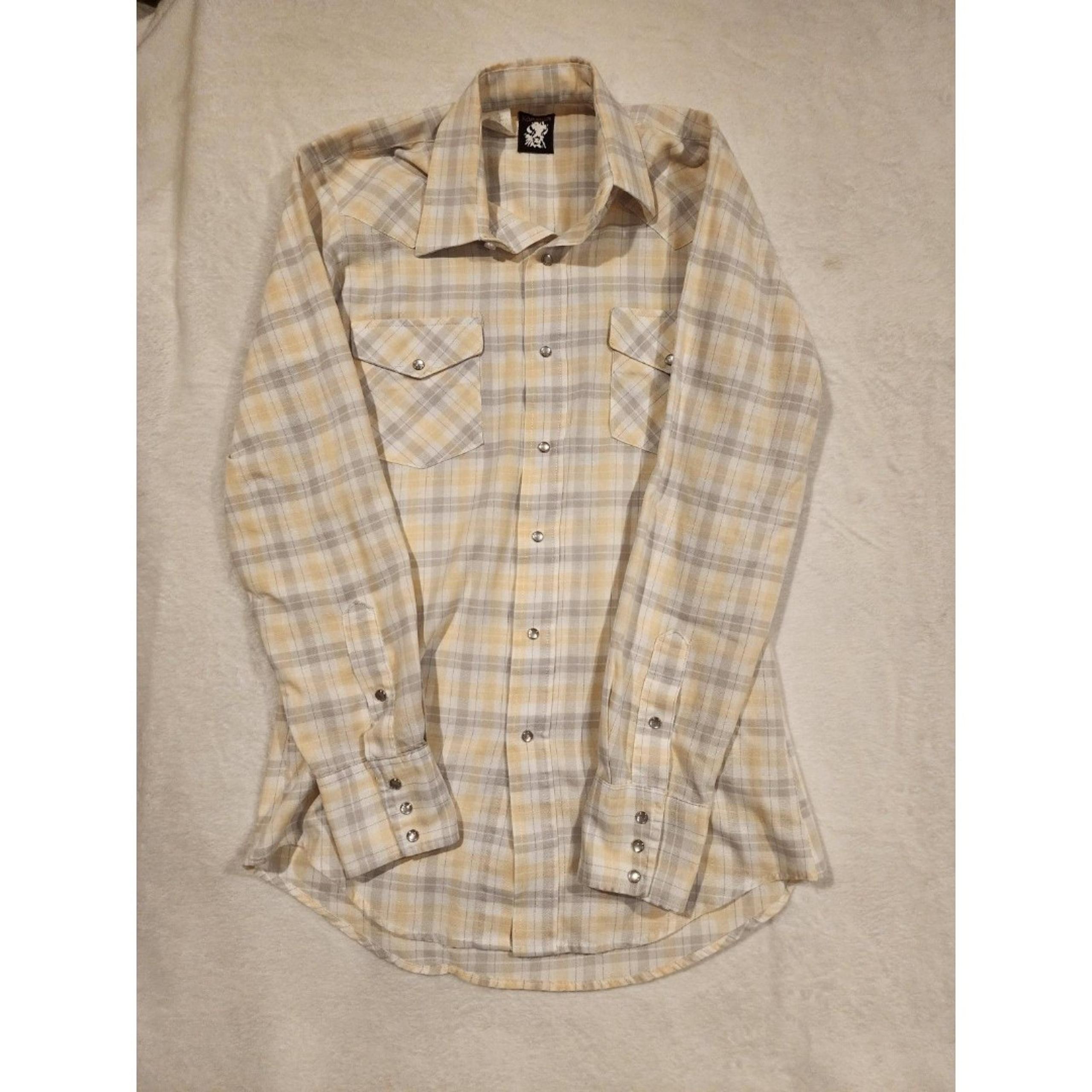Karman Men’s Western Shirt Pearl Snap Button Long Sleeve Sz 15 33 Extra LongTail