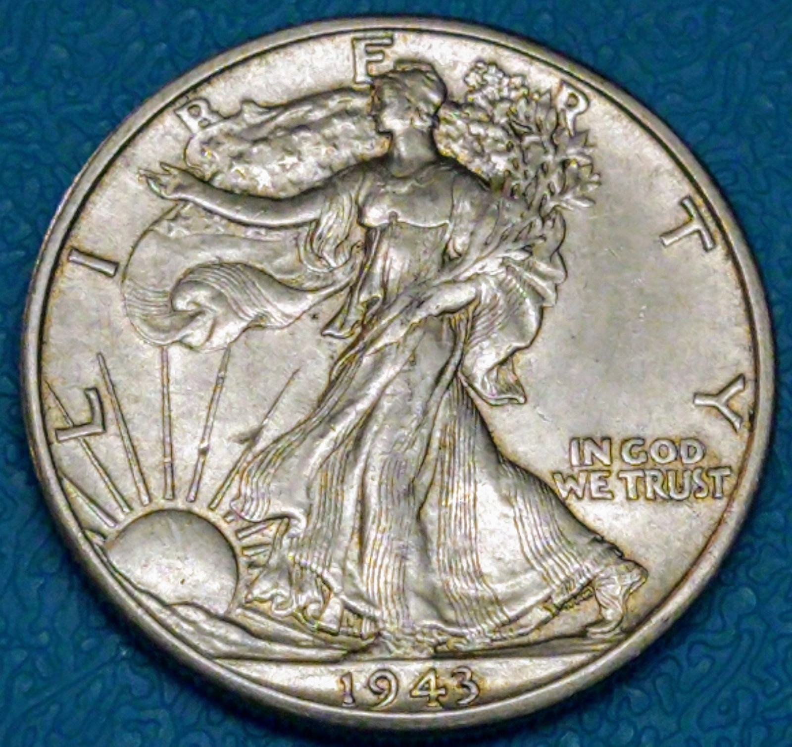 Choice 1943d SILVER Walking Liberty Half Dollar USA Genuine Vintage 81 year old
