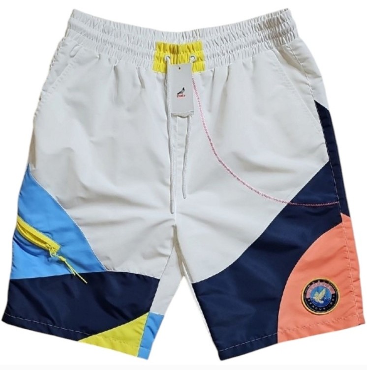 Staple Colorblock (White) Swim Shorts. Men's Size: Large. Color: White.