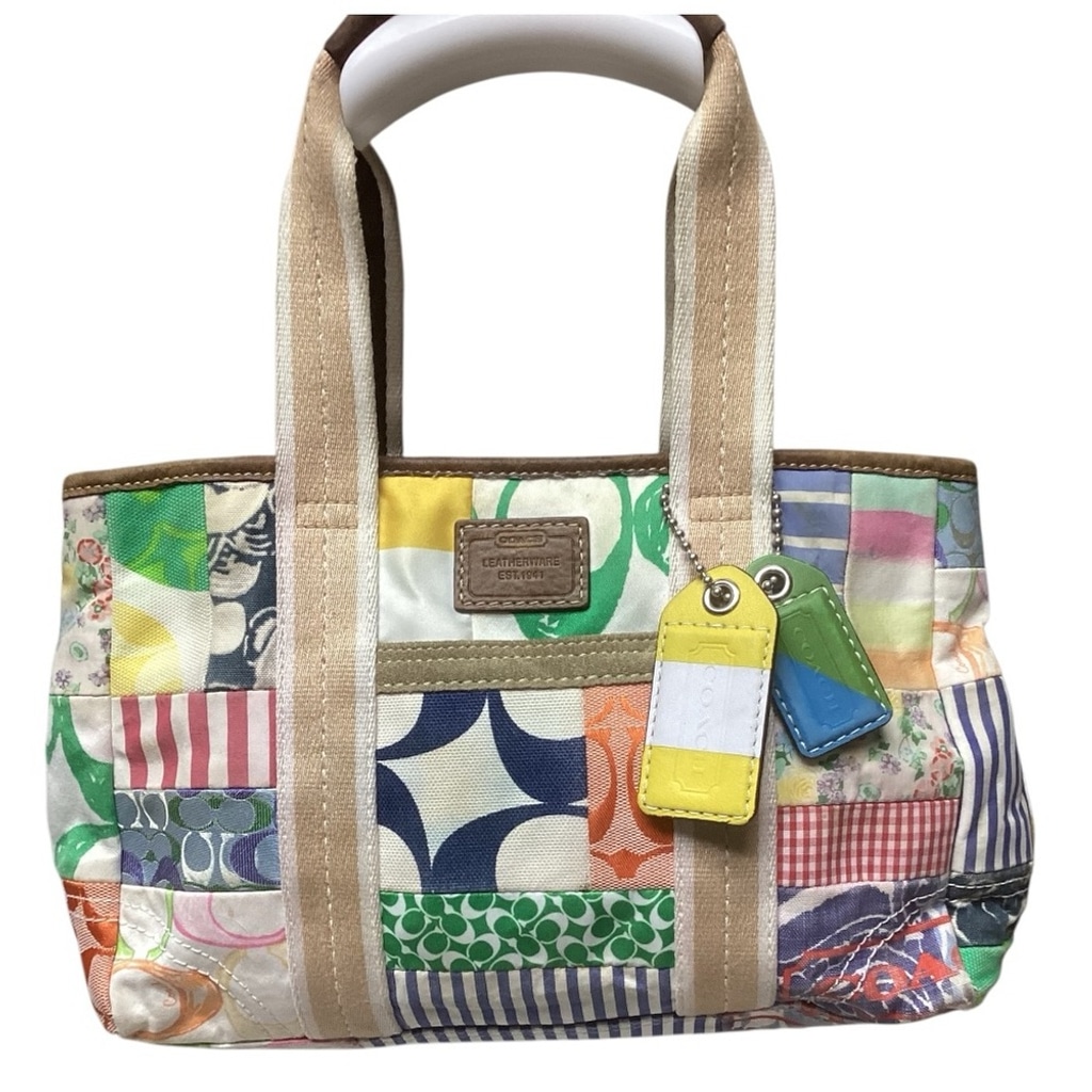 Coach Hampton Vintage Small Signature Patchwork Canvas Tote Bag