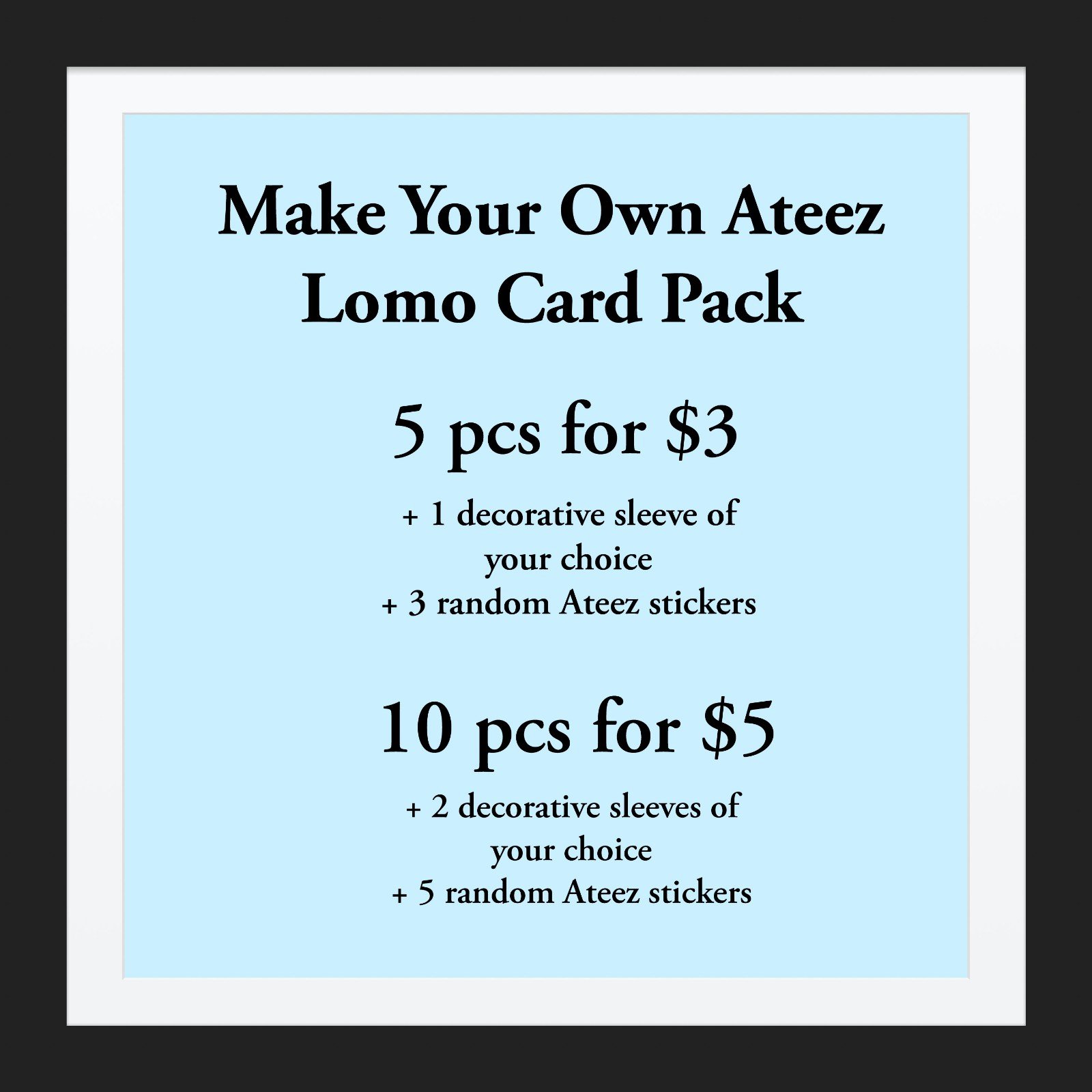 Make Your Own Ateez Lomo Photocard Pack