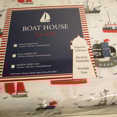 Boat House for Kids SAILBOAT SHIP PIRATE SHIPS Twin Sheet Set ~ Red, Blue, Grey