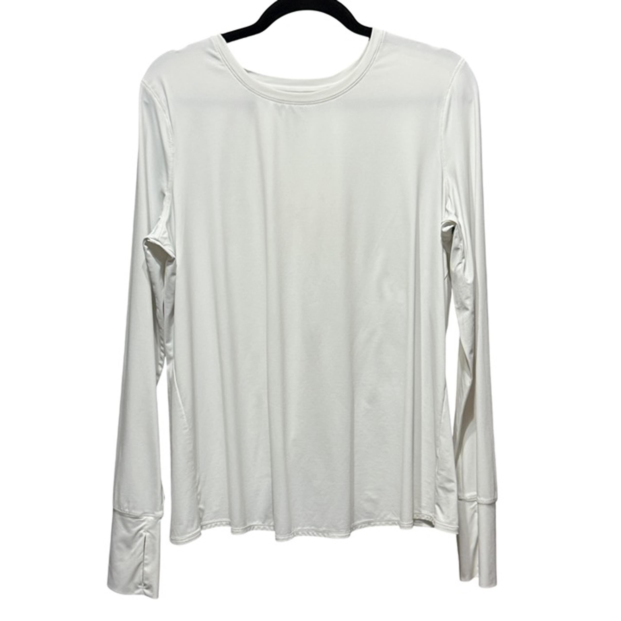 Athleta women's size L white long sleeve split back top