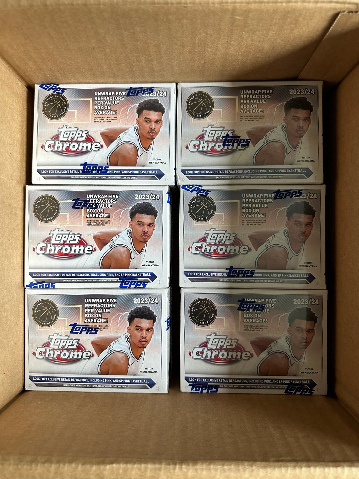 2023-24 Topps Chrome Basketball Blaster x 6