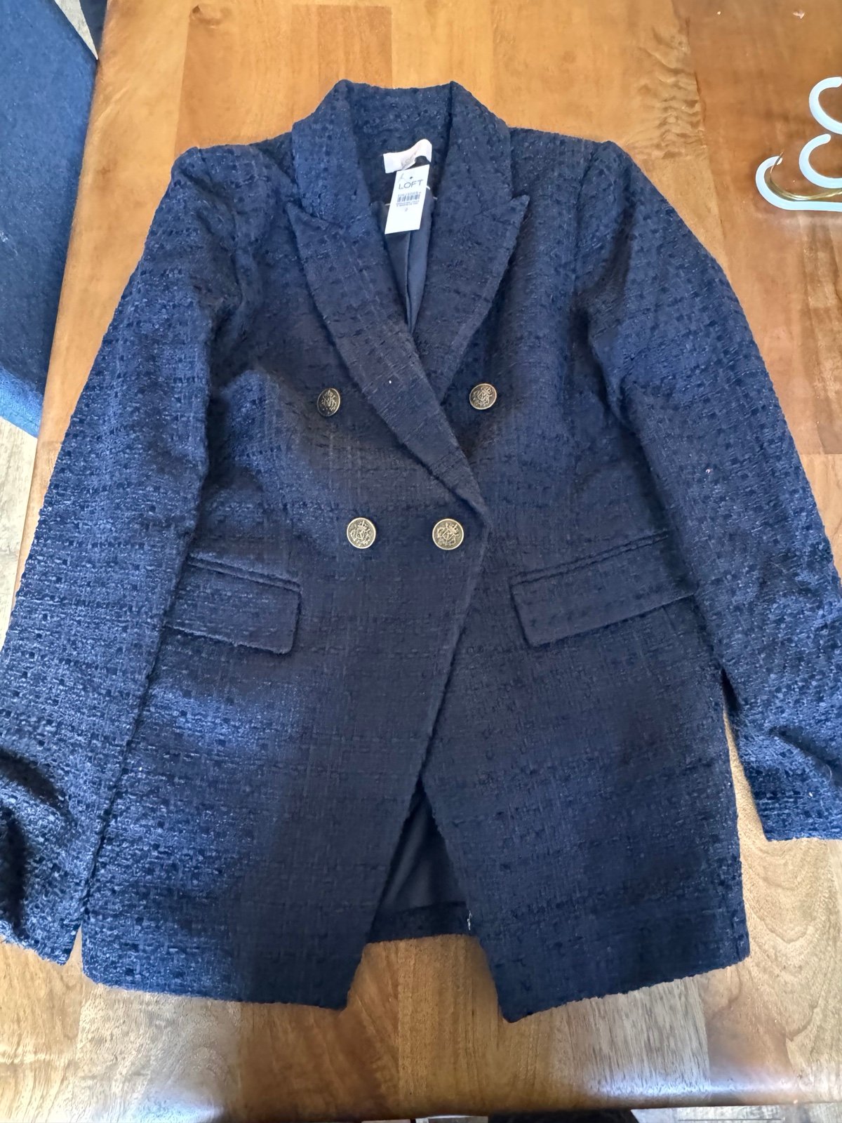 NWT Navy Tweed Blazer LOFT, sz 2
