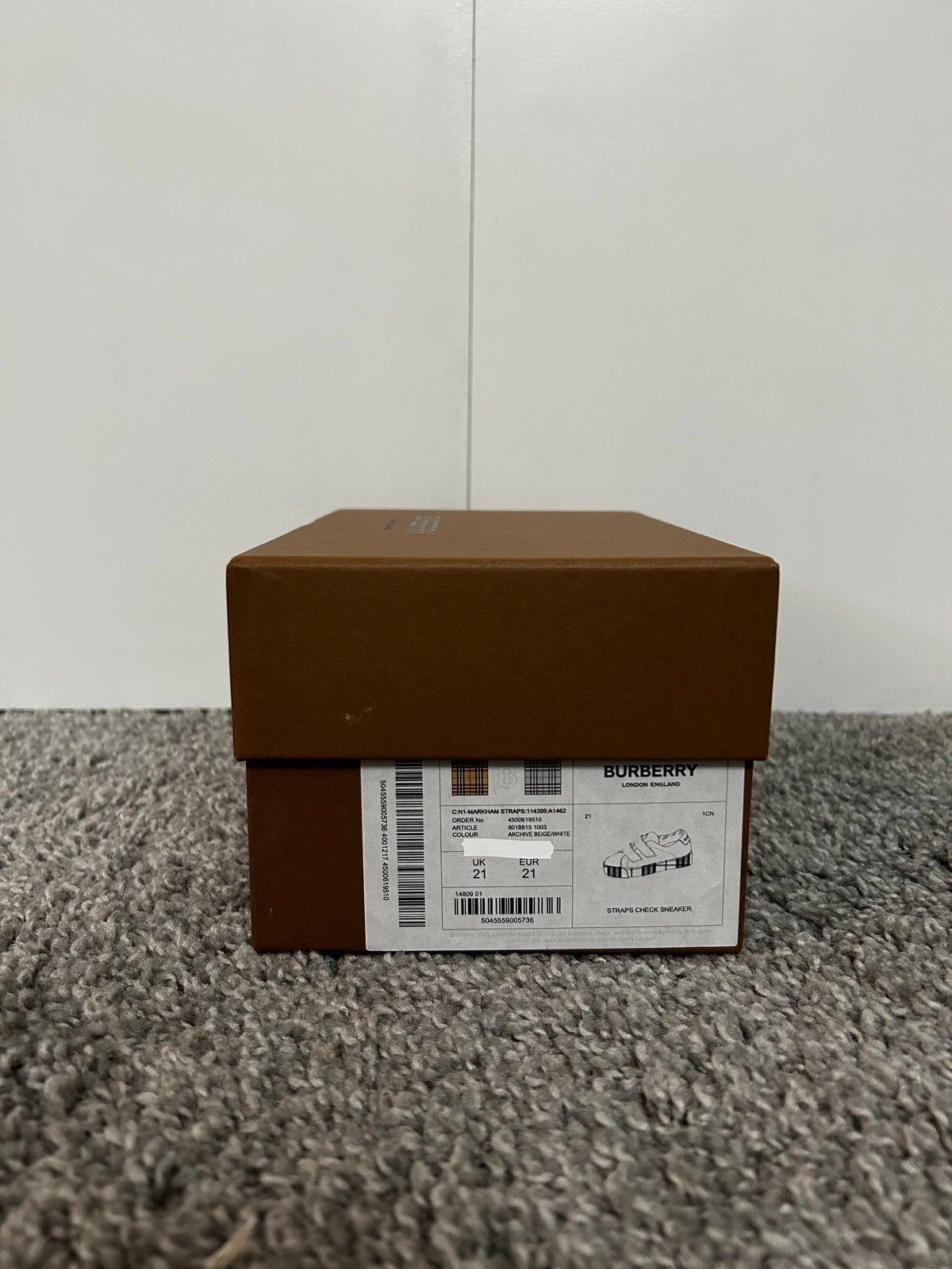 Burberry Kid's Markham Check Grip-Strap Sneaker