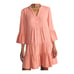 Faherty Dream Cotton Gauze Kasey Dress Organic Boho Beach Coral XXS Oversized