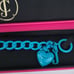 Juicy Couture Y2K Turquoise Enamel Puffy Heart Starter Charm Bracelet