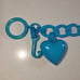 Juicy Couture Y2K Turquoise Enamel Puffy Heart Starter Charm Bracelet