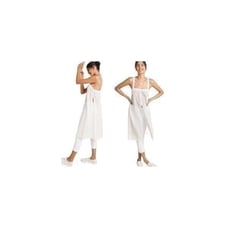 Anthropologie White Gauzy Cotton Swiss Dot Tank Top Slits Sides Tunic Dress