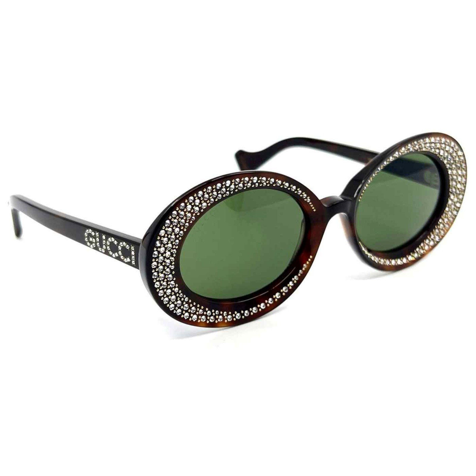 Gucci Special Edition Crystal Studded Oval Frame Sunglasses GG06185