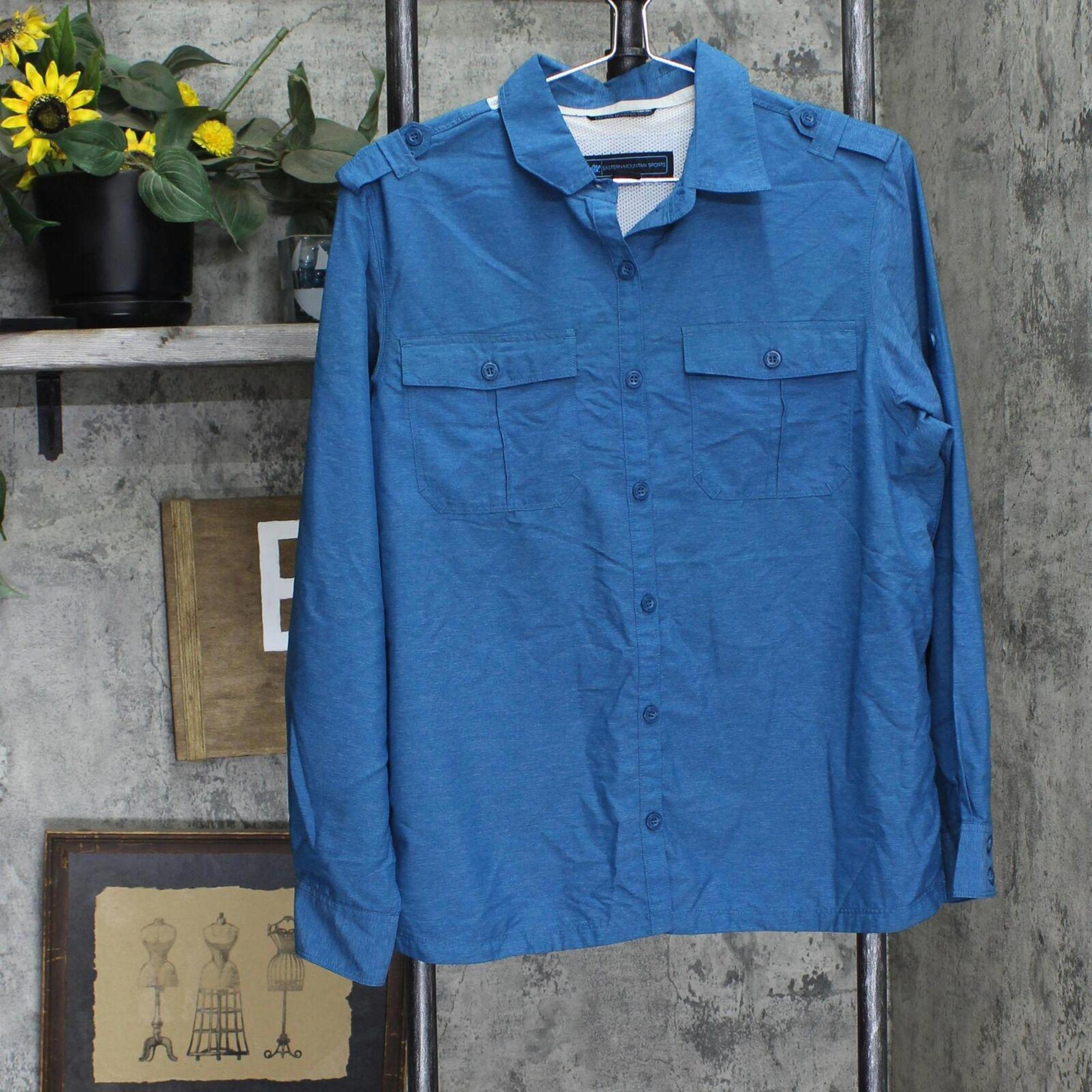 Eastern Mountain Sports Lined Outdoor Active Shirt Blue L
