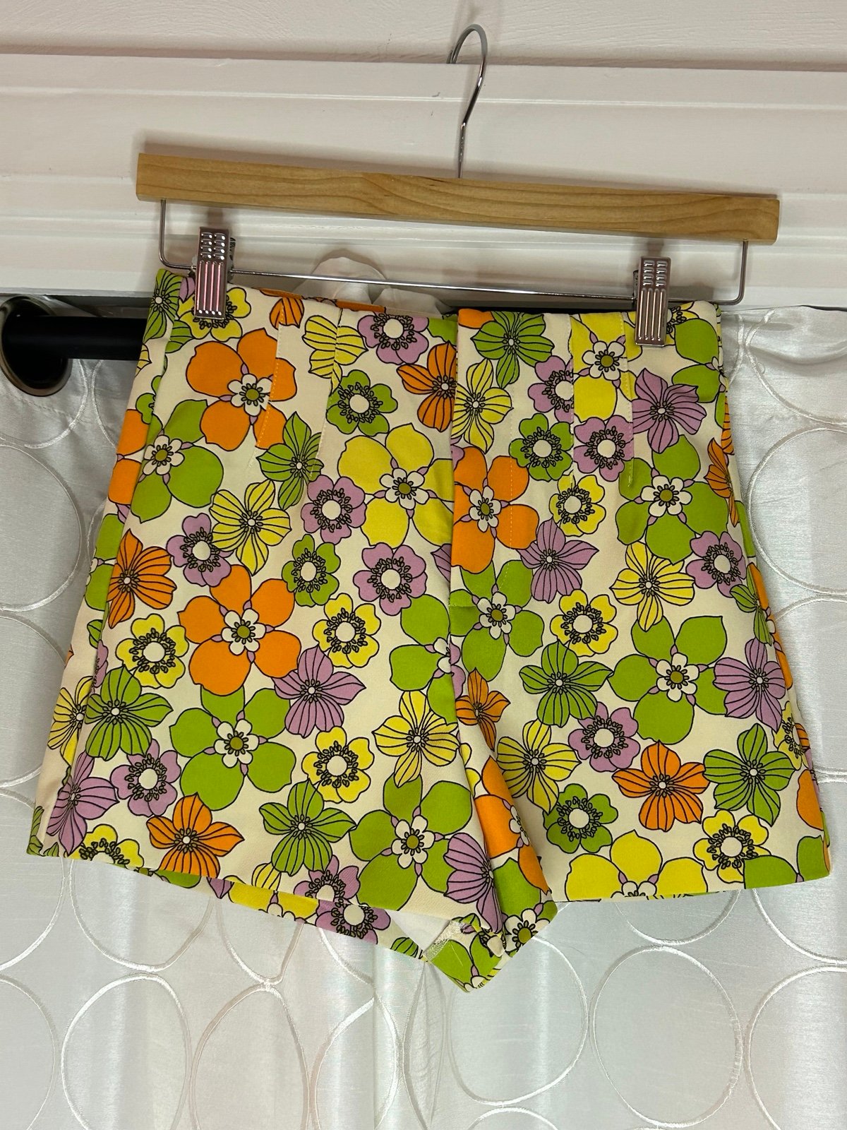 Zara Womens Floral High Waist Short Multicolor Size XS Hippie Boho Retro Sexy