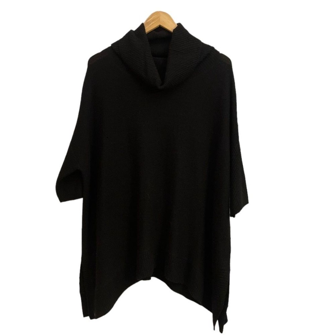 Beryll Black 100% Cashmere Oversized Minimalist Turtleneck Sweater One Size