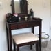 NEW 3 Pcs Vanity Table and Stool Set Wood Furniture